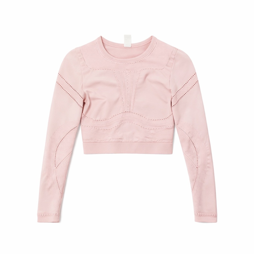 Fabletics Light Pink Textured Knit Top